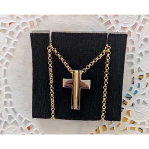 Unisex Benedetti Cross Necklace | Gold & Palladium-Plated | Made in Peru